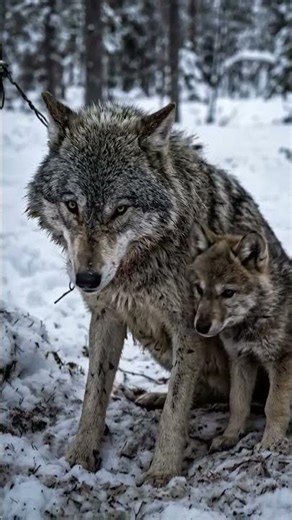 Un câble d’acier étouffait la louve… le louveteau tentait déjà l’impossible