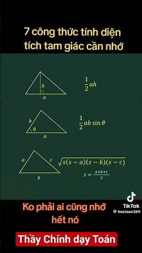 7 công thức tính nhanh diện tích tam giác | Thầy Công Chính