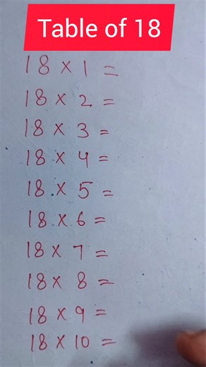 Table of 18 Short trick 😁 18 का पहाड़ा आसान तरीका|#viral #shortvideo #mathtricks #trendingshorts