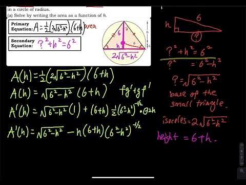 4.7 Part 3: Optimization -An Isosceles Triangle Inscribed in a Circle | Differential Calculus