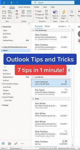7 #Outlook tips and tricks 📧 #email #lifehack #officetips #teachertechtips #techtips #techtok #microsoft #learnontiktok