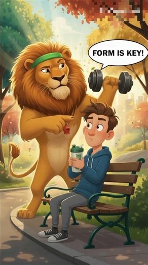 Lion Gym Coach 🦁💪 | Short Fun Fitness Story