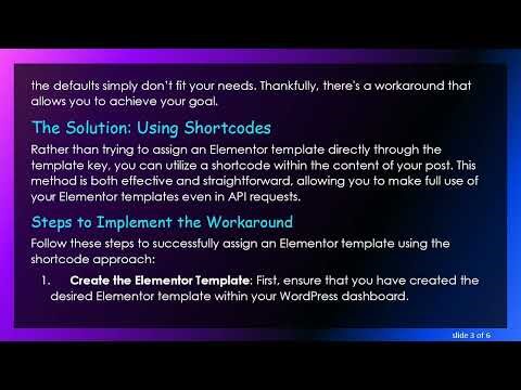 How to Select an Elementor Template Using the WordPress REST API