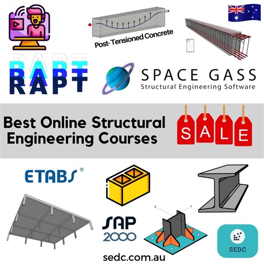 Structural Eng. Design Centre on Instagram: "SALE on top structural engineering courses with certificates of completion! Visit our website for more information: https://www.sedc.com.au/ SEDC is the #1 source for structural engineering learning materials, offering more than 40 online courses and FREE design calculators! If you want, I can also help you craft a more eye‑catching marketing version tailored for email, social media, or ads."