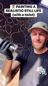 Painting a Realistic Still Life Mural with a Pokemon Twist. #mural #stilllife #muralart #wallmural #artist #muralartist | The Mural Company