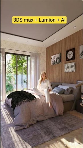 From Zero to Render!Complete Bedroom Design in 3ds max+Lumion +ai #3dsmax #shortsvideo #bedroom #ai