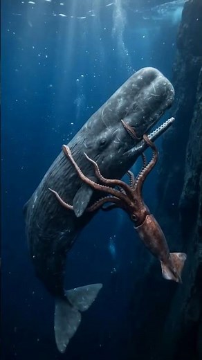 GIANT SQUID vs SPERM WHALE: The Deepest Sea Monster Battle Ever Filmed | Ocean Giants Documentary