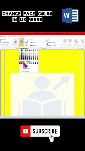change page color in Ms word #msword #tricks #foryou #viral