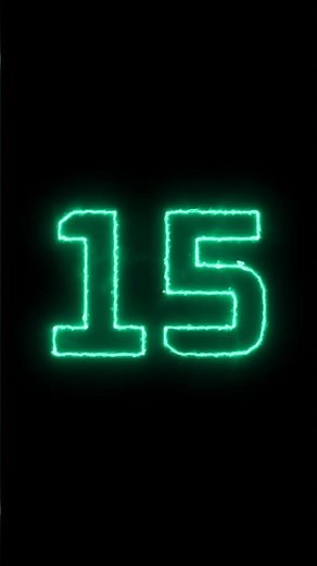 15 Second Countdown Timer with Beep sound and Alarm Digital Clock Green neon light glowing number