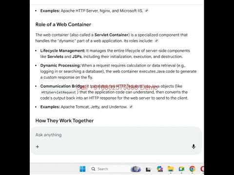 What is a web application? Explain the role of a web server and web container. MCS20