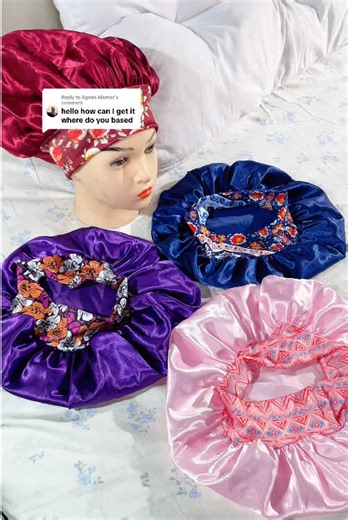 Replying to @Agnes Alomor Women's Elegant Plain Color Elastic Hair Bonnets #hairbonnet #bonnets #satinbonnets #hairbonnets