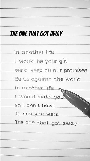 The One That Got Away- Katy Perry (Lyrics)