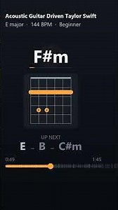 Acoustic Guitar Driven Taylor Swift Guitar Chords Short #guitarchords #guitarchordslesson