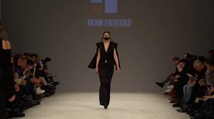 Girl model on the catwalk at fashion show