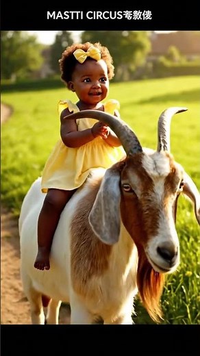 Baby Riding Goat 😍🐐 | Cutest Baby & Goat Fun Moments | Must Watch! #funny #viral #trending #shorts