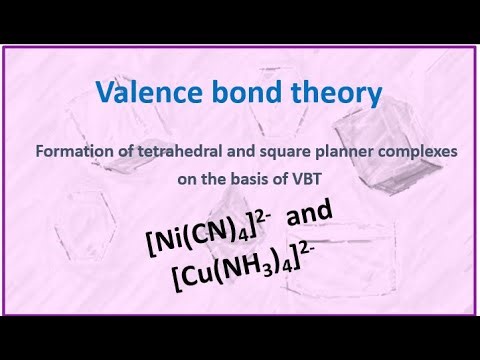 Tetrahedral and square planner complexes on the basis of VBT - Nickel and copper complex.