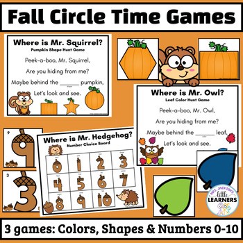 Fall Circle Time Math Games | Leaf Colors, Pumpkin Shapes, Acorn Numbers