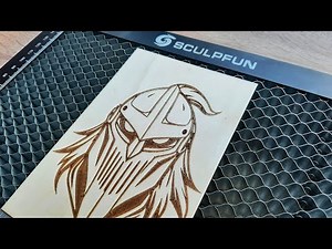 Knight Design Engraved in Wood / Laser Engraving