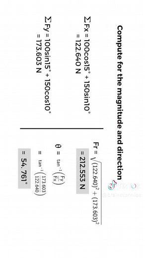 Force Vectors - Determining the magnitude and direction of the resultant force. #forcevectors #statics #staticsofrigidbodies #engineering #engineeringmechanics #tutorial #engrbella