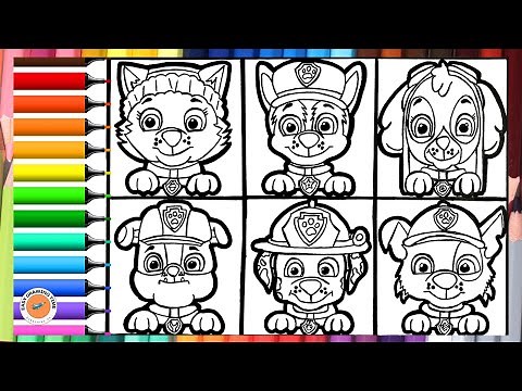 Draw and Color Paw Patrol Characters 🐶 Easy Drawing For Kids