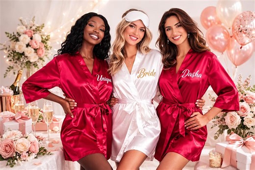 Bridesmaid Robes Set of 4,5,6,7,8,9 and etc Wedding Party Robes Bulk, Personalized Bachelorette Robes, Getting Ready Robes for Bridal Party - Etsy.de