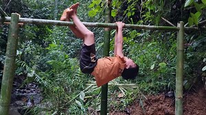 376K views · 5.2K reactions | The young man alone set up a bamboo tent on the bank of the stream boy orphaned | Poor Boy | Facebook