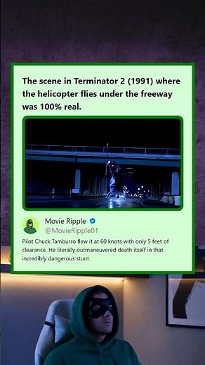 Terminator 2 1991 Helicopter Flying Under the Freeway Was a 100 Real Stunt