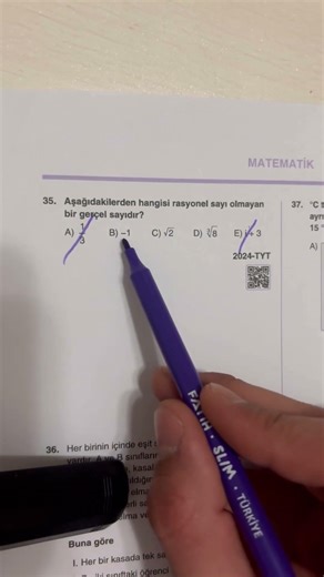 One free correct answer from the 2024 TYT Mathematics Rational Number Question #ykstavsiye #yks #...