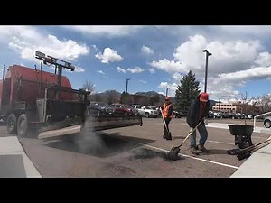 The Denver Crew performs Infrared Asphalt repair