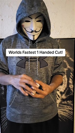 🔥Worlds Fastest One Handed Cut with Cards🔥