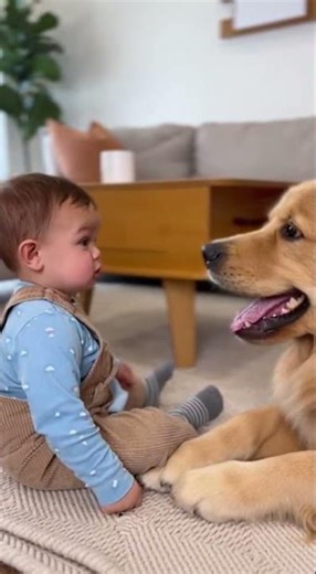 Dog and kid conversation ❤️❤️❤️#funnydog #puppy #dogandkid #funnyanimals