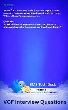 VCF Interview Questions | Principal Storage Options for First Management Workload Domain #vcf