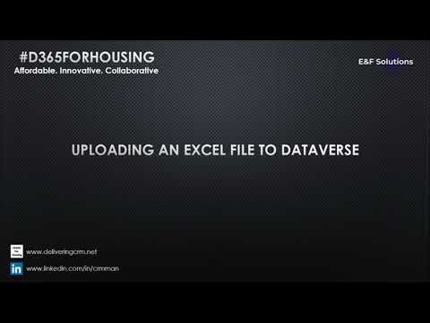 1.1 Uploading An Excel File To #dataverse