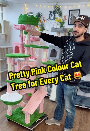 Pretty Pink Colour Cat Tree for Every Cat 😻#cat #cats #cattree #catlover #cattower