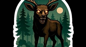 Not Deer Magnet - Get yours from Altered Array on Redbubble. https://www.redbubble.com/i/magnet/Not-Deer-Cryptid-Moonlit-Forest-Horror-Design-by-FayeS84/175148401.TBCTK?asc=u | Altered Array: Lore Dealer & Rift-Touched Goods