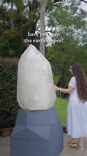 10K views · 281 reactions | Find a moment of stillness by the Earthkeeper, an incredibly rare one-tonne piece of clear quartz with tiny red, orange, and yellow inclusions. Have you seen how it glimmers when the light hits? ✨ | Crystal Castle | Facebook