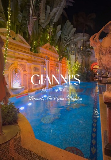 @Gianni’s at The Villa is absolutely STUNNING! Definitely the perfect birthday or date night restaurant in Miami! #giannisatthevilla #versacemansion #miamirestaurants #miamibucketlist #restaurantsinmiami