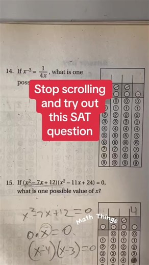 5.6K views · 71 reactions | Try out this SAT question #maths #mathematics #mathskills #mathlessons #mathelementary #mathhacks #mathtricks #mathtips #reels #viral #fyp #MathWiz #reelsvideo #reelsviral #reelsfb #reelsinstagram #mathreview #MathChallenge #education #educational #mathacks #Mathematics #MathLover #MathIsFun #Geometry #Algebra #Calculus #NumberTheory #MathEducation #ProblemSolving #MathEducation #mathlearning #mathlife | Math Things | Facebook