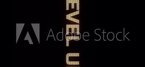 Vertical Animation of Text: Start, Level Up, You Win, Game Over. Packet of dynamic textual elements designed for video games and gaming content.