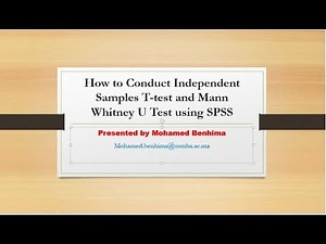 How to do Independent Samples T-Test and Mann-Whitney U Test