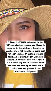 387K views · 6.5K reactions | TODAY I LEARNED volcanoes in the USA are starting to wake up. Kīlauea is erupting in Hawaii, lava is bubbling in Alaska, and a 7.3 magnitude quake just hit near Iliamna—triggering tsunami fears. Axial Seamount off Oregon is swelling underwater and could blow in 2025. Some say this is standard Earth behavior and nothing to panic about. Critics warn the pattern is too widespread to ignore! | Pleasant Productions | Facebook