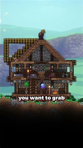 How to Make a Thatched Roof That Actually Looks Good #terraria #terrariabuild #shorts
