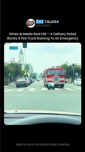 When AI Meets Real Life 😳🤖🚒 | Delivery Robot Blocks a Fire Truck!