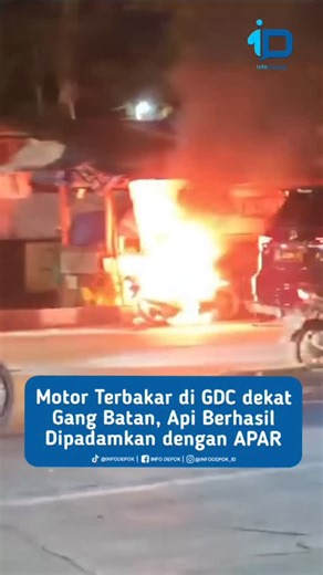 Info Depok on Instagram: "Pada Sabtu (7/1) sekitar pukul 22.20 WIB, terjadi insiden sepeda motor tiba-tiba terbakar di kawasan GDC di Gang Batan, dekat resto Bakmie Arcadia. Beruntung, di sekitar lokasi terdapat warga yang memiliki alat pemadam api ringan (APAR) sehingga api dapat segera dipadamkan sebelum meluas. #infodepok"