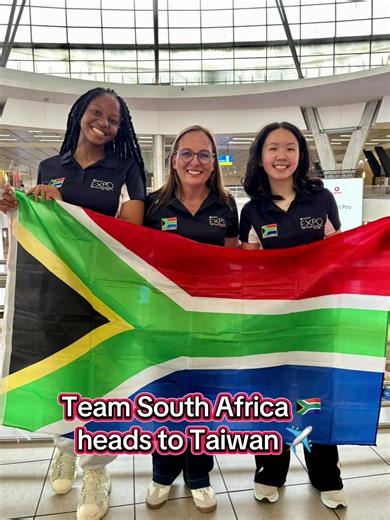 Team South Africa 🇿🇦 is off to Taipei, where they will compete in the Taiwan International Science Fair (TISF) 🇹🇼 The team consists of: - Karabo Mpuru, a former learner at Northern Academy in Polokwane - Yu-Yao Chen, a Grade 11 learner at Curro Durbanville High School in Cape Town The learners are traveling under the guidance of delegation leader Toinette Horn, Eskom Expo Stellenbosch Regional Science Fair Director. We wish them safe travels and all the best as they showcase South African in