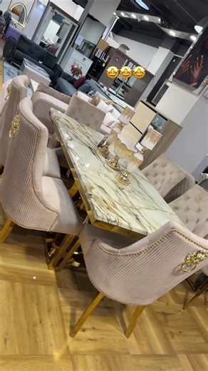 Cream and Gold Dining Table Set for Modern Homes