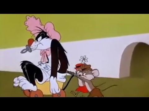 diaper change scene and Sylvester the cat in a diaper