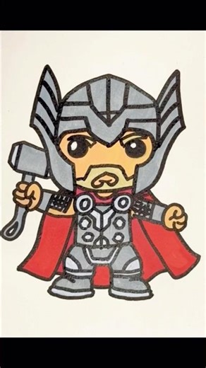 I Drew Thor from Marvel ⚡️ #Thor#MarvelArt#Drawing#ArtShorts#fanartdrawing