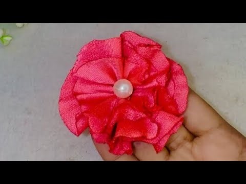 Beautiful and easy cloth flowers making at few min // DIY fabric flowers
