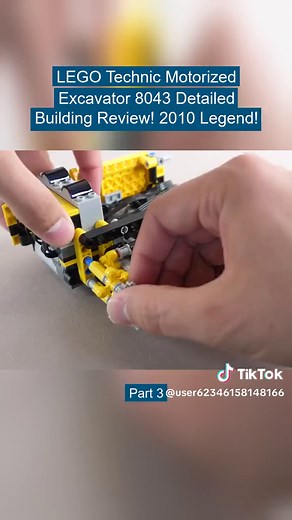 Part 3 - LEGO Technic Motorized Excavator 8043 Detailed Building Review! 2010 Legend!